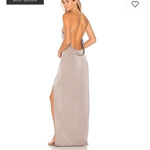 Gray backless formal gown